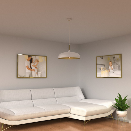 Lampa Wisząca Sufitowa LINCOLN Biała Złota 1xE27 45cm Milagro