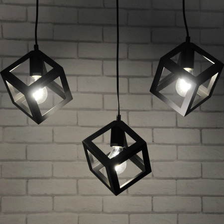 Lampa Wisząca Sufitowa SWEDEN 3x E27 Zwis Drewno Czarny GOLDLUX (Polux)