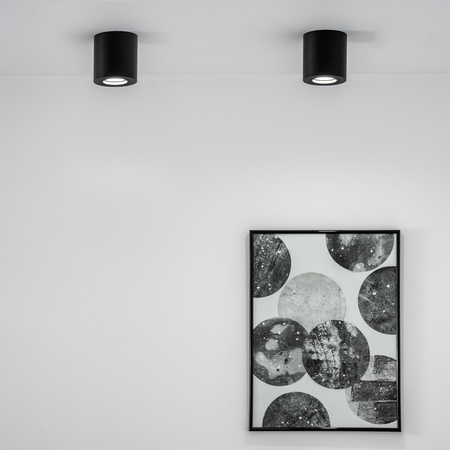 Oprawa Natynkowa HALOGENOWA Spot Tuba Stała EGIO GU10 LUMILED Okrągła IP44 Hermetyczna Czarna 83mm