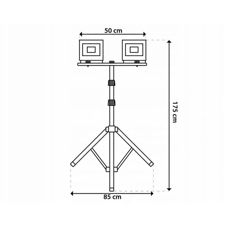 Naświetlacz LED ZUNA2 Halogen Lampa 2x 20W 6500K na Statywie + Przewód + Złącze Hermetyczne LUMILED