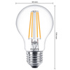3PAK Żarówka LED E27 A60 8.5W = 75W 1055lm 2700K Ciepła Filament PHILIPS