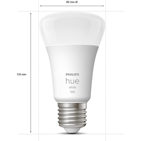 3PAK Żarówka LED E27 A60 9,5W 2700K Ciepła PHILIPS HUE White Bluetooth Zigbee + Mostek Hue Bridge + Przełącznik Dimmer Switch