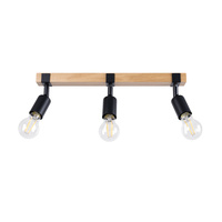 Lampa Sufitowa Oprawa Natynkowa SPOT TUBA Reflektor 3x E27 Punktowa Ruchoma Nieregularna Czarna Brązowa Nowoczesna Zuca Sollux