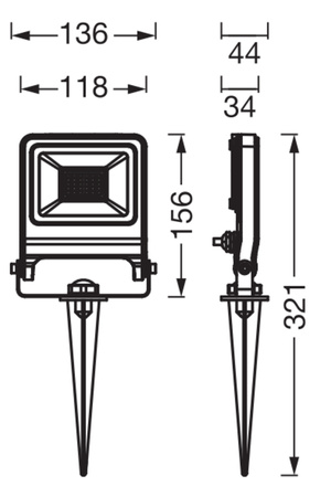 Lampa Ogrodowa LED Wbijana LED 20W 1700lm 3000K Ciepła Szary IP65 Endura Osram