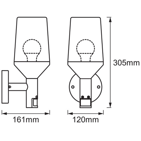 Lampa Ogrodowa Zewnętrzna Kinkiet Elewacyjny LED IP44 Srebrny Endura Ledvance