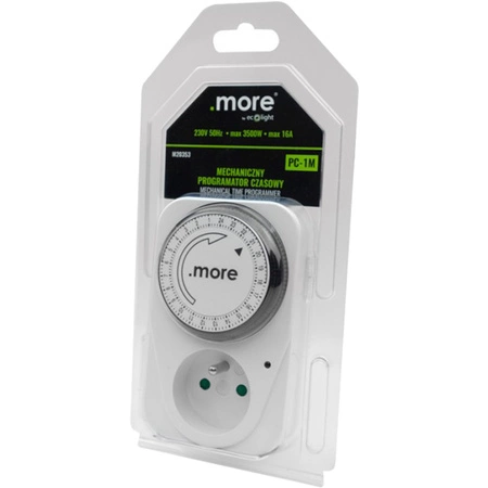 Programator Wyłącznik Czasowy Mechaniczny do Gniazdka Dobowy PC-1M M20353 More Ecolight