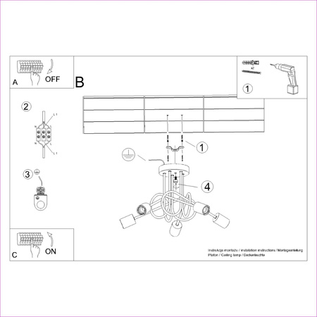 Lampa Sufitowa Żyrandol Pająk Wisząca 5x E27 Naturalne Drewno Czarna Ember Peach Puff SL.1478 Sollux