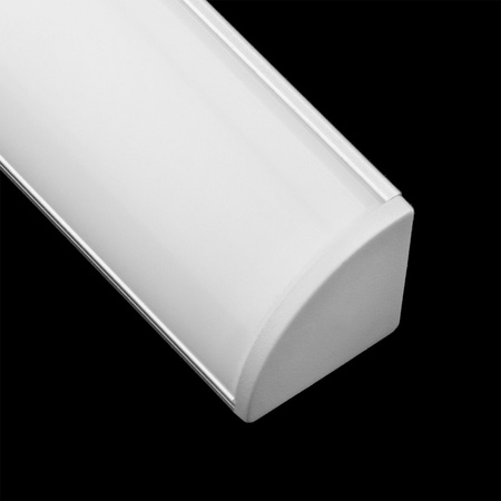 Profil Aluminiowy do LED KM55 Srebrny Narożny 1m z Mlecznym Kloszem i Zaślepkami