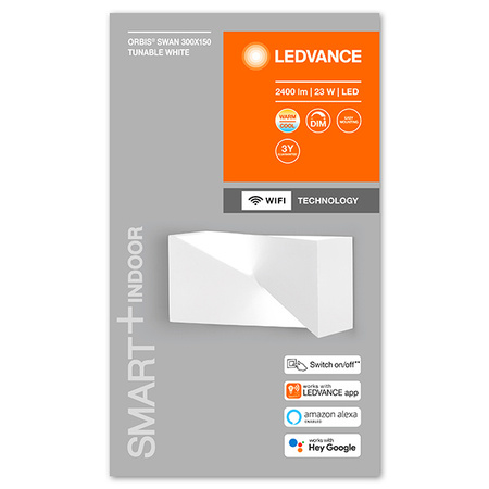 Inteligentny Kinkiet Ścienny Lampa LED Góra Dół 23W 1700lm CCT Ściemnialna Biały SMART+ WiFi Orbis Ledvance