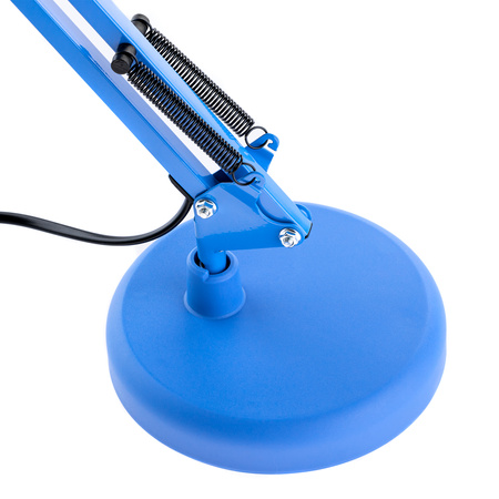 Lampka Biurkowa Kreślarska Stołowa E27 TOBI Niebieska Lumiled + uchwyt na blat