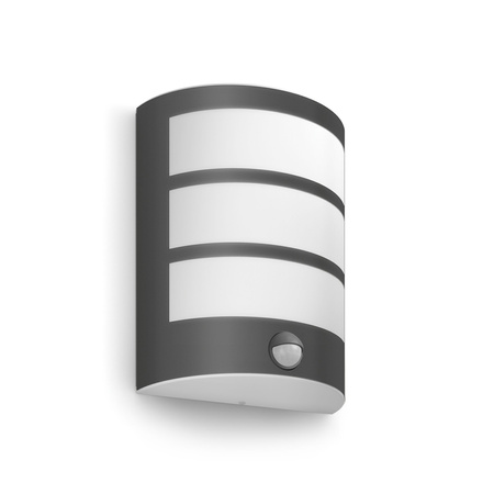 Kinkiet Ogrodowy Lampa Elewacyjna Zewnętrzna LED 3.8W 800lm 2700K z Czujnikiem Ruchu i Zmierzchu Antracyt Python Ultra Efficient Philips