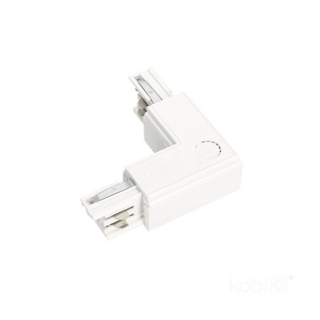 Łącznik do Szynoprzewodu 3-Obwodowy L Prawy Zewnętrzny Biały Kobi