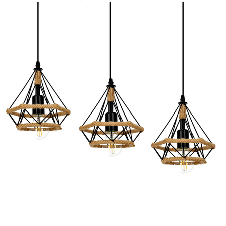 Lampa Wisząca Dekoracyjna Bambusowa 3x E27 Siena Kobi