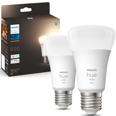 2PAK Żarówka LED E27 A60 9W 2700K Ciepła PHILIPS HUE White Bluetooth Zigbee