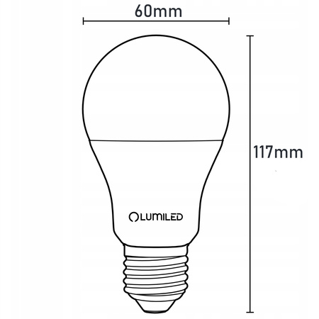 10x Żarówka LED E27 A60 13W = 100W 1521lm 3000K Ciepła 260° LUMILED