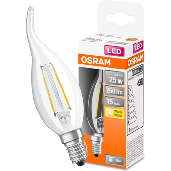 Żarówka LED E14 BA35 2,5W = 25W 250lm 2700K Ciepła 300° Filament OSRAM STAR