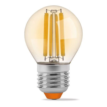 Żarówka LED E27 G45 Kulka 6W = 52W 680lm 2200K Ciepła 360° FILAMENT Bursztynowa Videx
