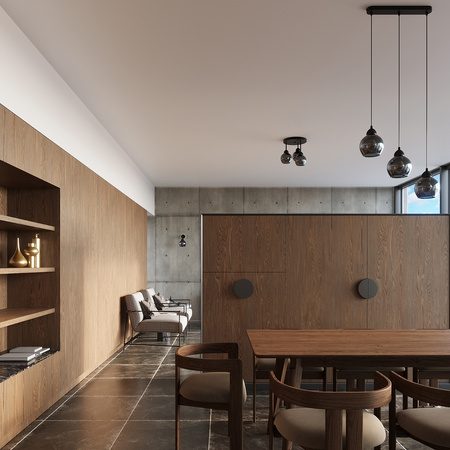 Lampa Sufitowa Wisząca Zwis 3x E27 Żyrandol Kulista Czarna Nowoczesna Alino Sollux