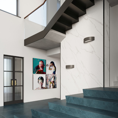 Lampa Ścienna Kinkiet E27 Półokrągła Czarna Nowoczesna Atena Sollux