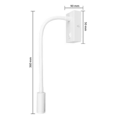 Lampa Ścienna LED Elastyczny Kinkiet do Czytania LEO 3W 4000K Biały