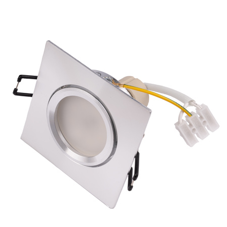 Oprawa Halogenowa Podtynkowa Kwadratowa Ruchoma TRIX 3w1 GU10 6W 4000K Srebrna Błyszcząca LUMILED