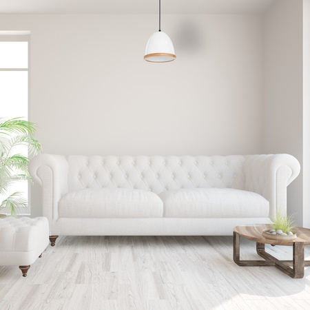 Lampa wisząca STUDIO 1xE27 Klasyczny Klosz Drewniane Wykończenie Biała MLP8849 Milagro Metal + Drewno