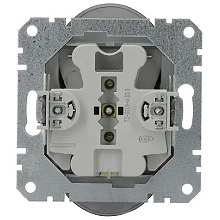 Gniazdo Podwójne 2P+PE Dwukrotne bez Ramki Podtynkowe Asfora IP20 Antracyt