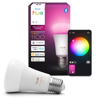 Żarówka LED E27 A60 8.1W = 75W 1100lm 1800-20000K CCT + RGB SMART Inteligentna Bluetooth ZigBee White and Color Ambiance Philips HUE