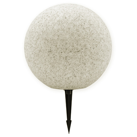 Lampa Zewnętrzna Ogrodowa Wbijana 230V E27 KULA 30cm Kamienna