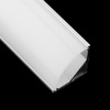 Profil Aluminiowy do LED KM55 Srebrny Narożny 1m z Mlecznym Kloszem i Zaślepkami