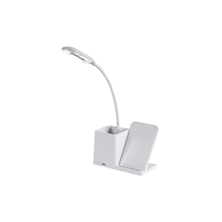 Lampa Stołowa Biurkowa Nocna 4W 200lm 3000-6500K CCT Ściemnialna Biały Nowoczesny Cerie Rabalux