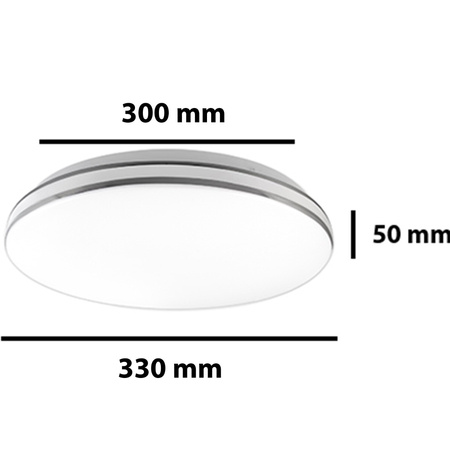 Plafon LED Lampa Sufitowa Okrągła KIRO 18W 4000K 33cm IP44