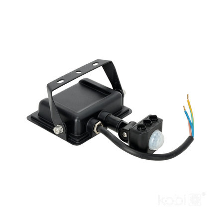 Naświetlacz LED Zewnętrzny Ogrodowy 10W 735lm 6500K Zimny 120° z Czujnikiem Ruchu IP44 IK05 Czarny MHC Kobi