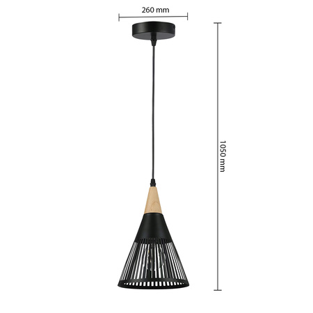 Lampa Sufitowa Oprawa Wisząca Zwis E27 Czarna Brązowa Hira Masterled