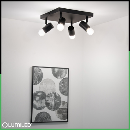 Lampa Sufitowa Plafon SPOT TUBA Reflektor Oprawa Halogenowa 4x E27 GLASA LUMILED