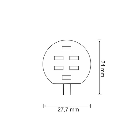 Żarówka LED G4 1.5W 120lm 3000K Ciepła 12V Płaska Sanico Goldlux
