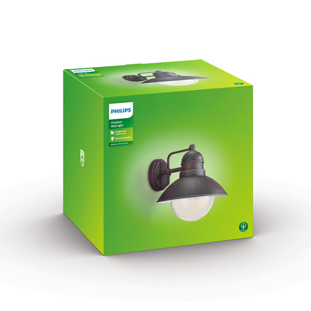 Kinkiet Ogrodowy Lampa Elewacyjna Zewnętrzna LATARNIA E27 IP44 Rdzawa Damascus Philips