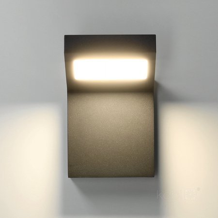 Lampa Ogrodowa Kinkiet Elewacyjny Zewnętrzny LED 10W 400lm 4000K Neutralna IP54 Czarna Induo Kobi