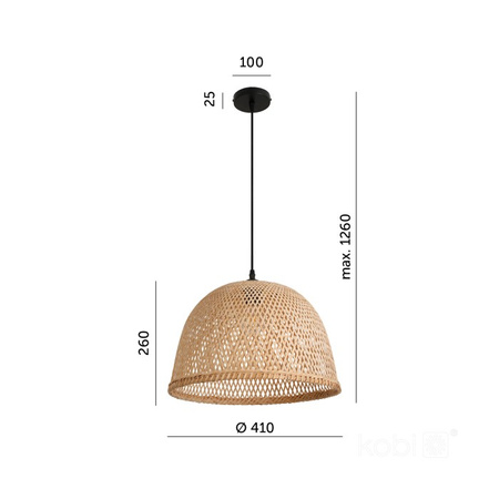Lampa Sufitowa Wisząca Zwis E27 Naturalna Boho Bosu Kobi