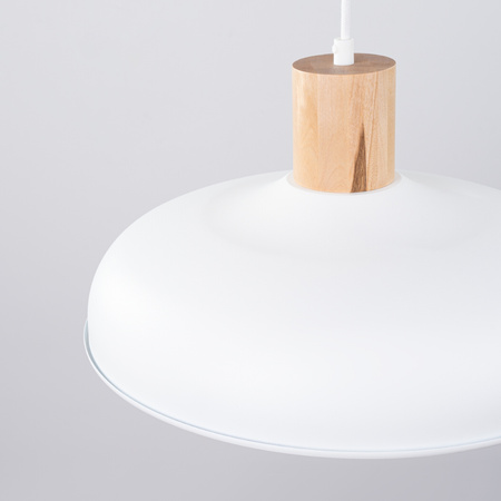 Lampa Sufitowa Wisząca Zwis E27 Okrągła Biała Skandynawska Indy Sollux