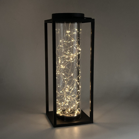 Latarenka Solarna Czarna IP44 z Czujnikiem Zmierzchu Glamour Sanico Goldlux