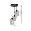 Lampa wisząca SANTIAGO 3xE27 Klosz Transparentne Szkło MLP6611 Metal + Szkło