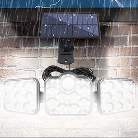 Naświetlacz solarny lampa 138x LED 10W 480lm Zimna czujnik ruchu IP65 + Pilot