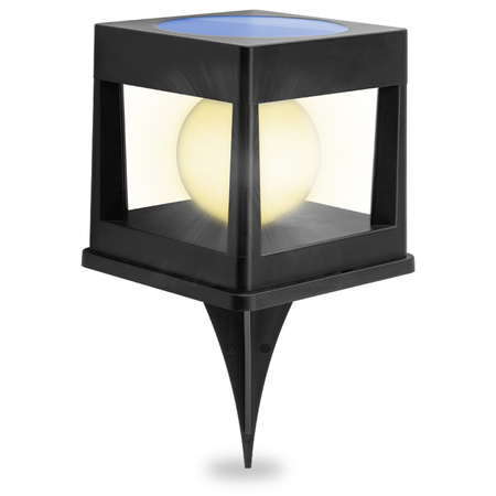 Lampa Solarna Ogrodowa LED Wbijana Zewnętrzna na Słupek Ogrodzeniowy Ogrodzenie Balustradę Taras 3000K KWADRUS LUMILED