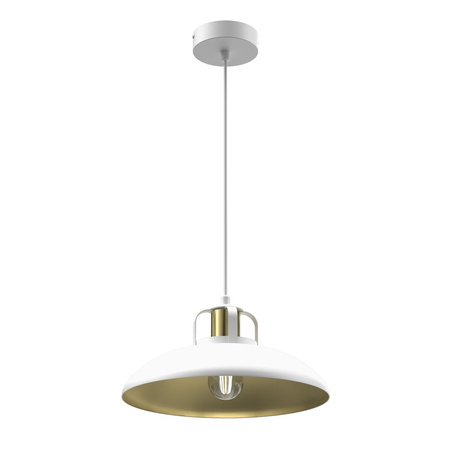 Lampa Wisząca Sufitowa FELIX Biała Złota 1xE27 Milagro
