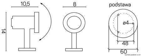 Lampa Ogrodowa Zewnętrzna Stojąca REFLEKTOR Emy 7062 GU5.3 14cm Su-Ma