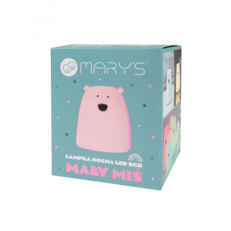 Lampka Nocna Dziecięca LED 3000K Ciepła + Wielokolorowa RGB Bateryjna Różowa MAŁY MIŚ MARY'S