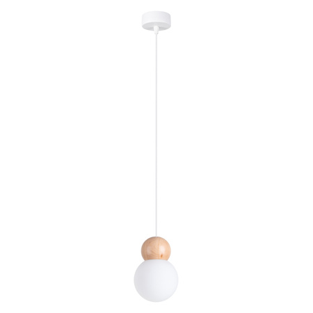 Lampa Sufitowa Wisząca Zwis G9 Kulista Naturalne Drewno Skandynawska Pekka Sollux