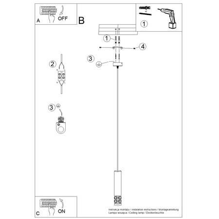 Lampa Wisząca Sufitowa GU10 Biała LIRO Ocean Green SL.1691 Sollux