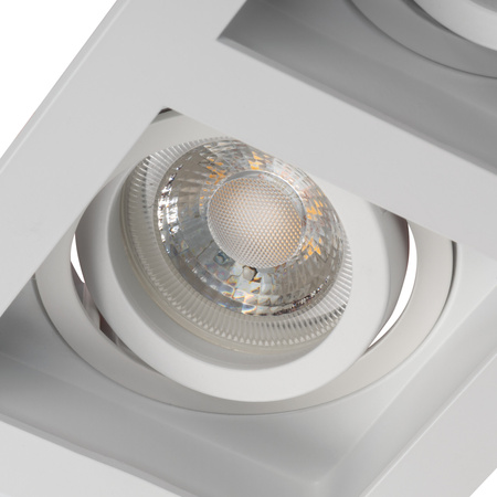 Oprawa sufitowa podtynkowa ARET 2x GU10/GU5.3 Kwadratowa Ruchoma Biała KANLUX